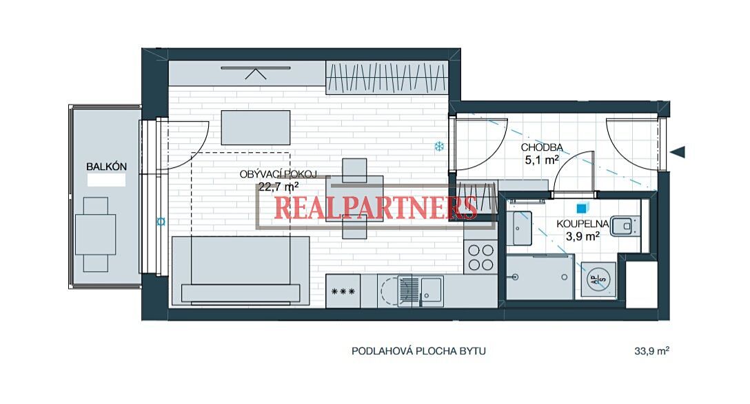 Prodej bytu 1+kk 39 m² – fotografie 2