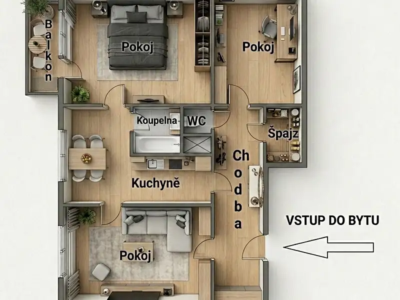 Prodej bytu 3+1 71 m², Kojetín – náhled fotky 1
