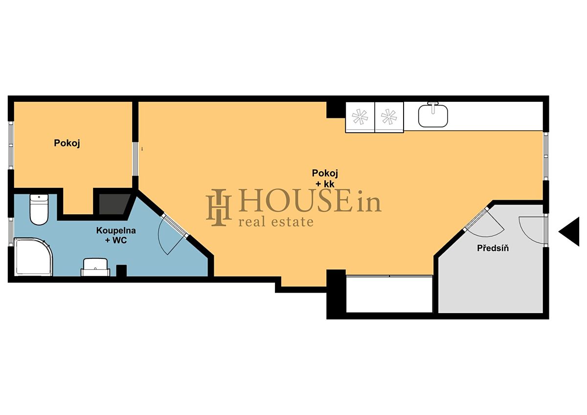 Pronájem bytu 2+kk 40 m² – fotografie 3