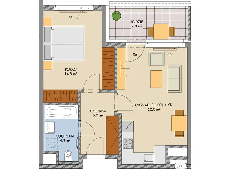 Prodej bytu 2+kk 47 m², Praha – náhled fotky 3