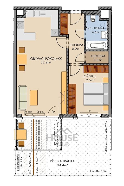 Prodej bytu 2+kk 60 m² – fotografie 3