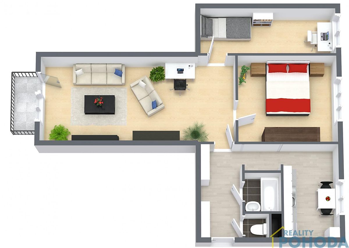 Pronájem bytu 3+1 67 m² – fotografie 3