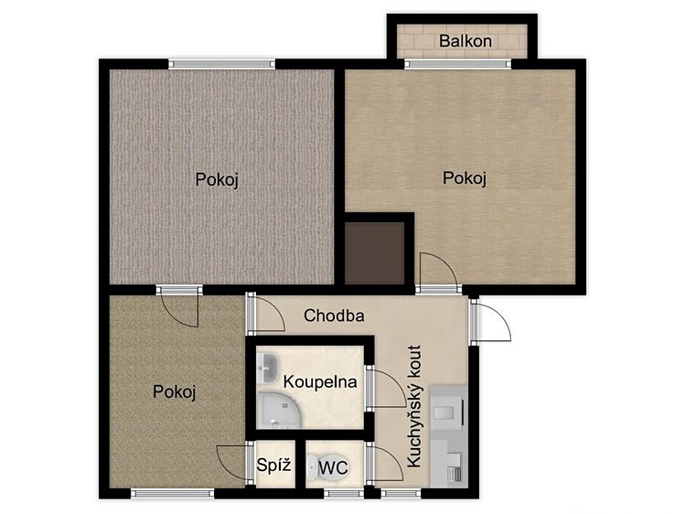 Wohnung 3+kk zum Kauf, 54 m² (4 von 19)