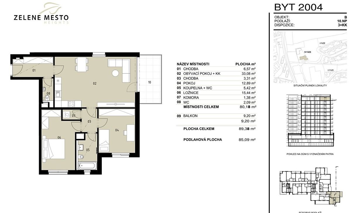 Prodej bytu 3+kk 89 m²