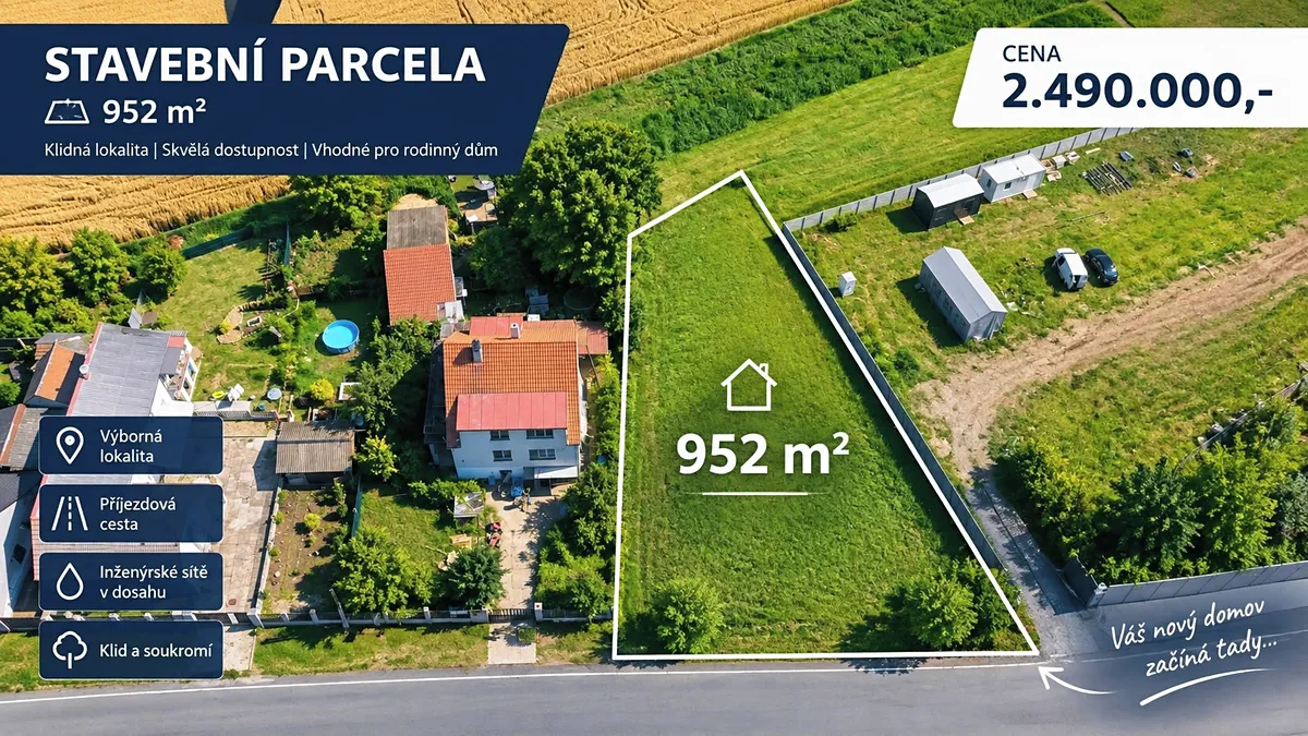 Prodej stavebního pozemku 952 m²