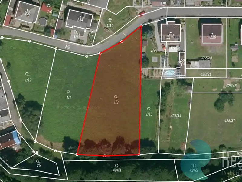Prodej stavebního pozemku 2031 m², Lesnice – náhled fotky 2