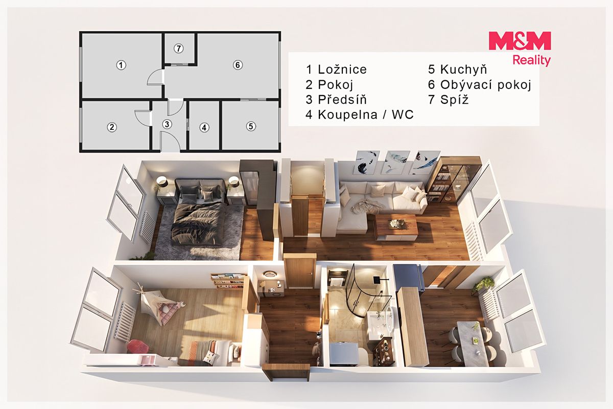 Prodej bytu 3+1 56 m² – fotografie 5