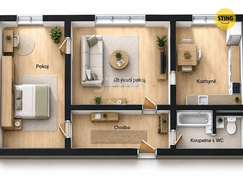 Prodej bytu 2+1 43 m², Světlá Hora – náhled fotky 2