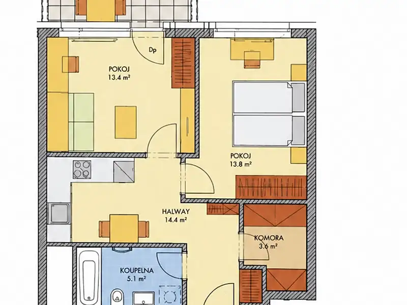 Prodej bytu 2+1 53 m², Praha – náhled fotky 3