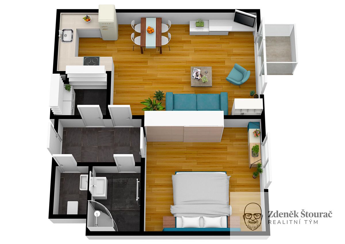 Pronájem bytu 2+kk 57 m² – fotografie 2