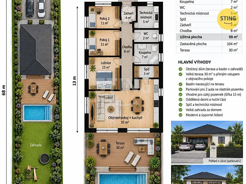 Prodej stavebního pozemku 1348 m², Horní Bludovice – náhled fotky 2