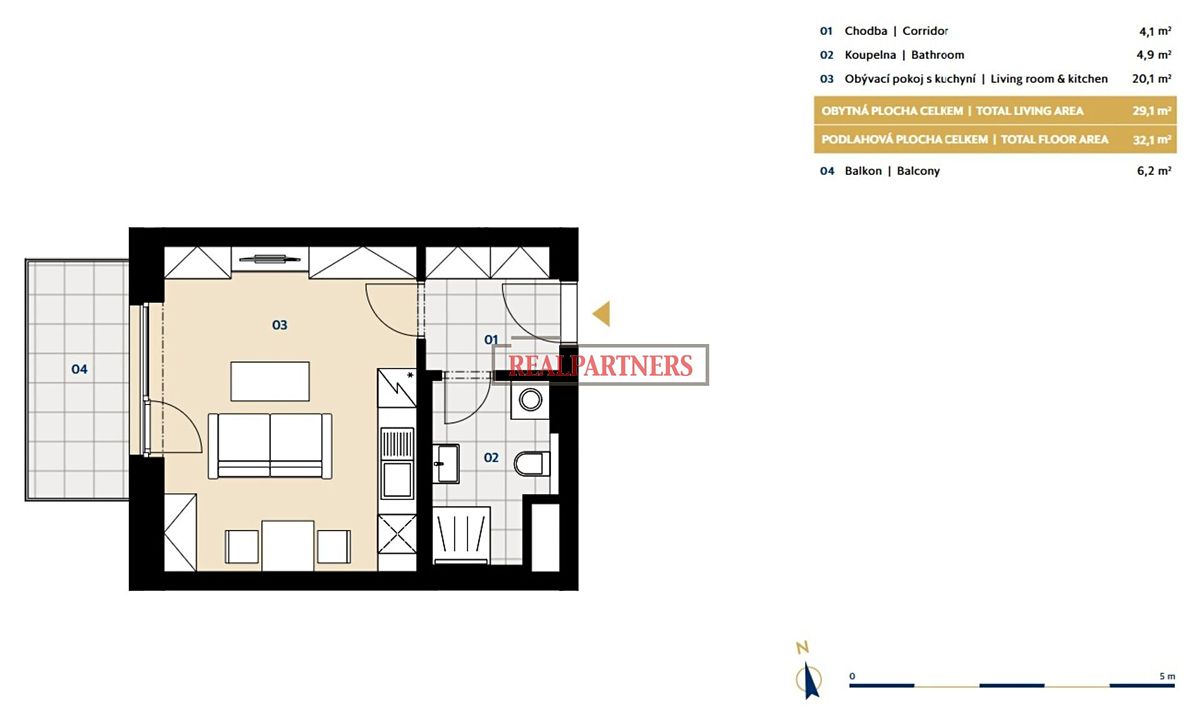 Prodej bytu 1+kk 38 m² – fotografie 2