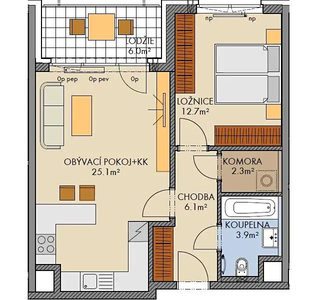 Prodej bytu 2+kk 52 m², Praha – náhled fotky 2