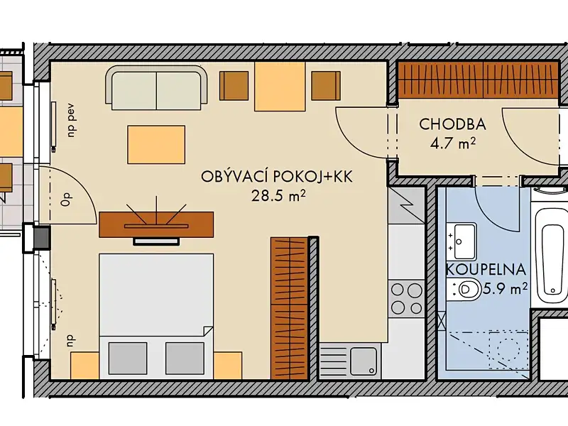 Prodej bytu 1+kk 40 m², Praha – náhled fotky 3