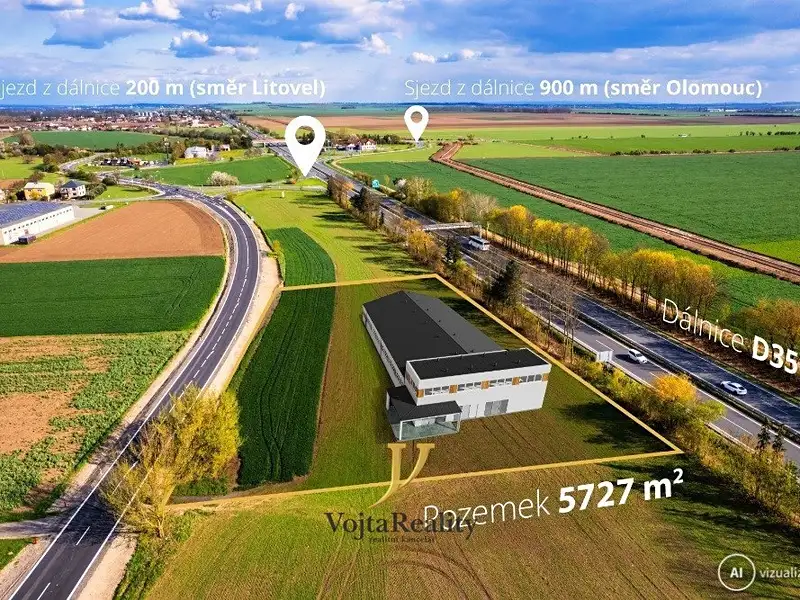Prodej komerčního pozemku 5727 m², Litovel – náhled fotky 1