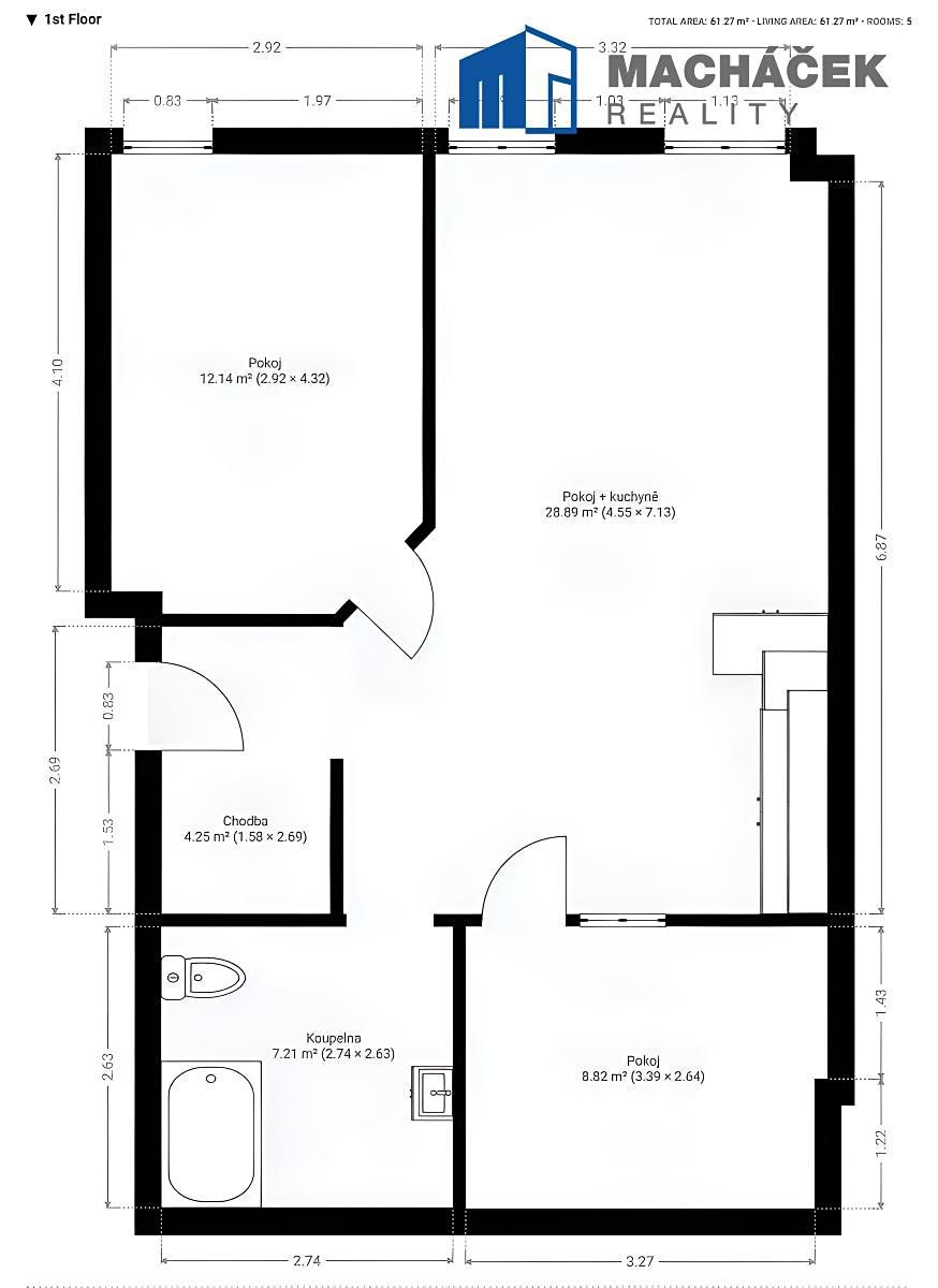 Pronájem bytu 3+kk 62 m² – fotografie 3