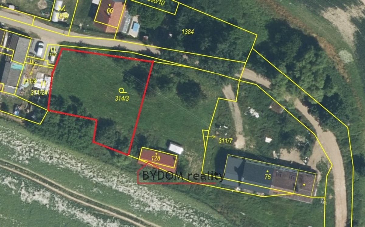 Prodej stavebního pozemku 862 m², Skapce – fotka 1 z 3