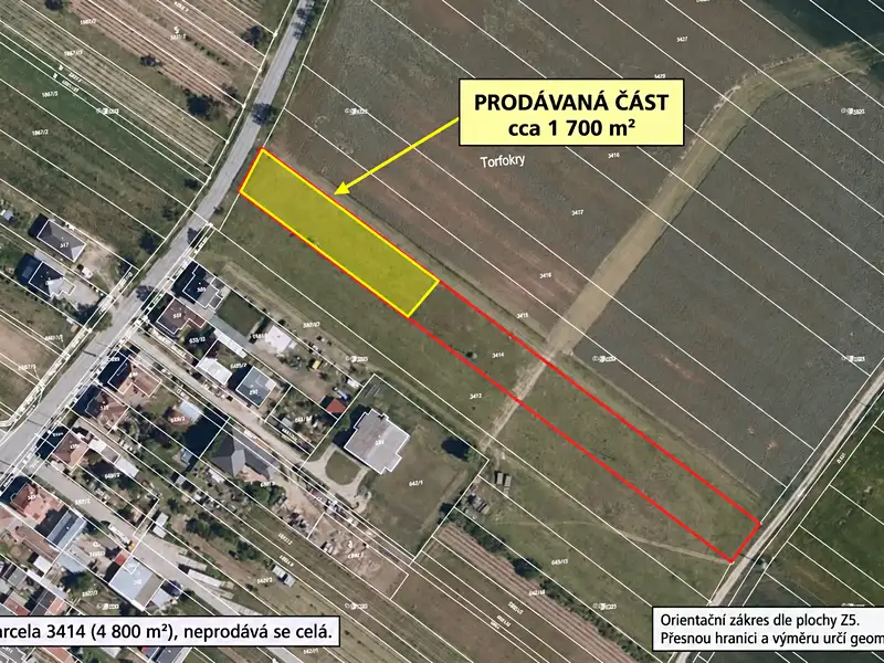Prodej stavebního pozemku 1700 m², Ivaň – náhled fotky 3