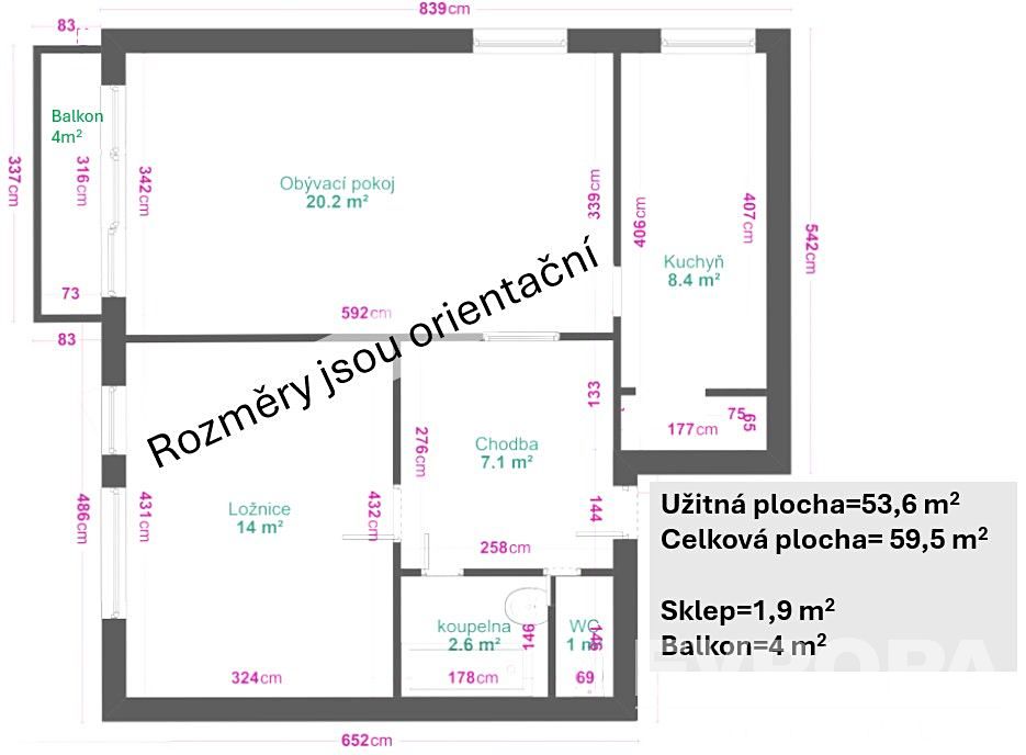 Prodej bytu 2+1 54 m² – fotografie 3