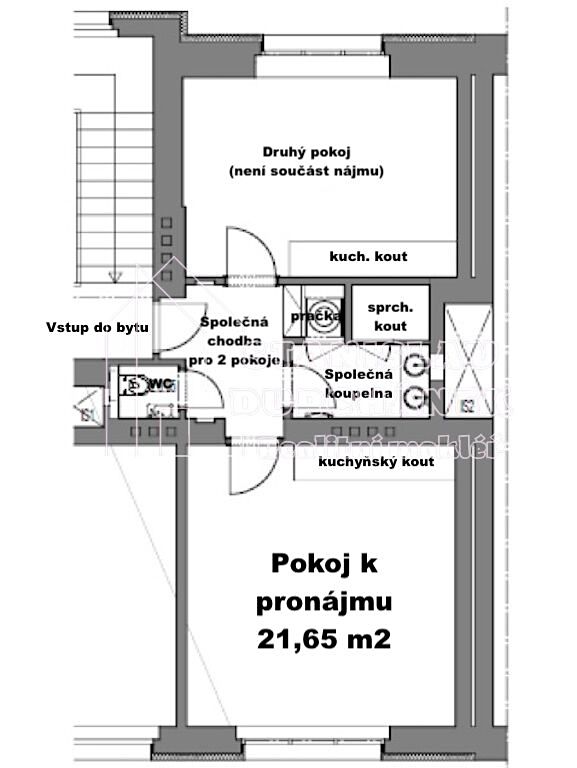 Pronájem bytu pokoje 22 m² – fotografie 3