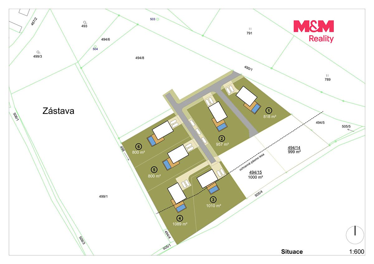 Prodej stavebního pozemku 800 m² – fotografie 2