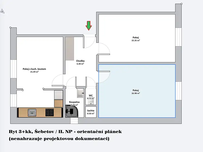 Prodej bytu 3+kk 79 m², Šebetov – náhled fotky 2