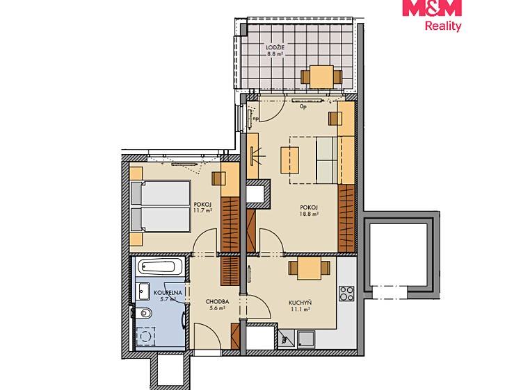 Квартира 2+1 на продаж, 56 м² (2 з 14)