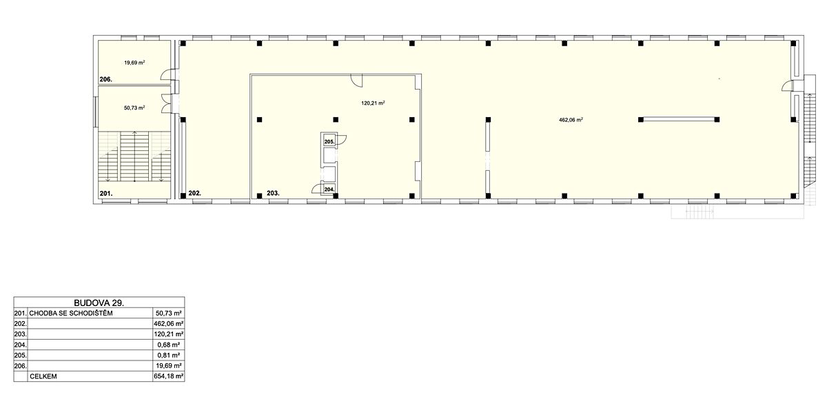 Pronájem skladového prostoru 654 m² – fotografie 2