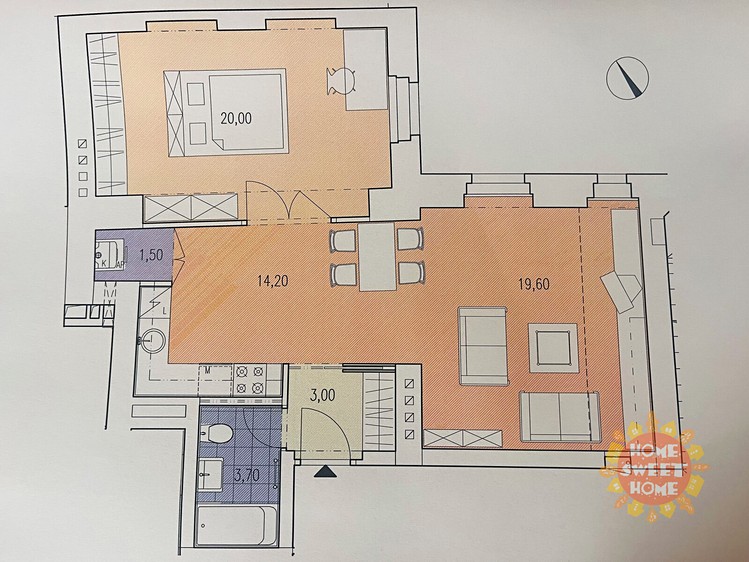 Квартира 2+kk в оренду, 62 м² (7 з 7)