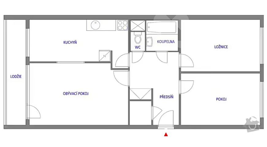 Pronájem bytu 3+1 77 m² – fotografie 2