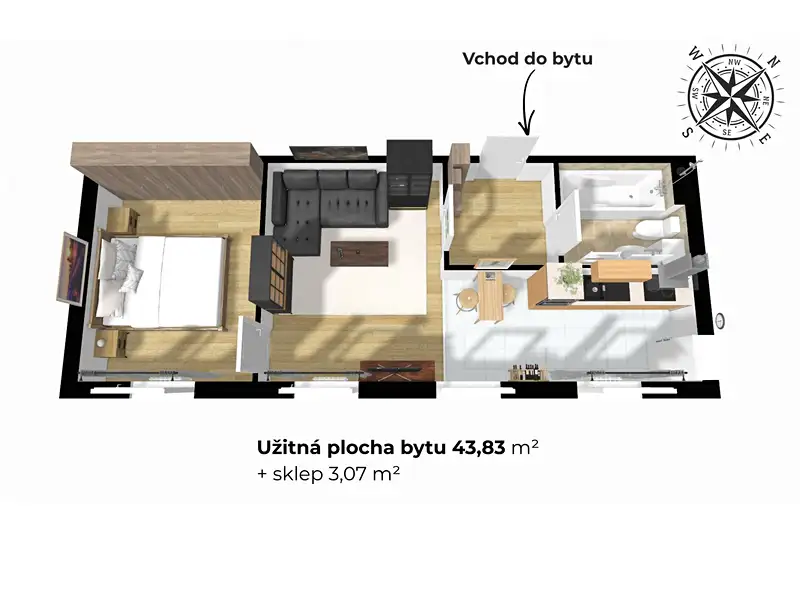Prodej bytu 2+kk 44 m², Přerov – náhled fotky 3