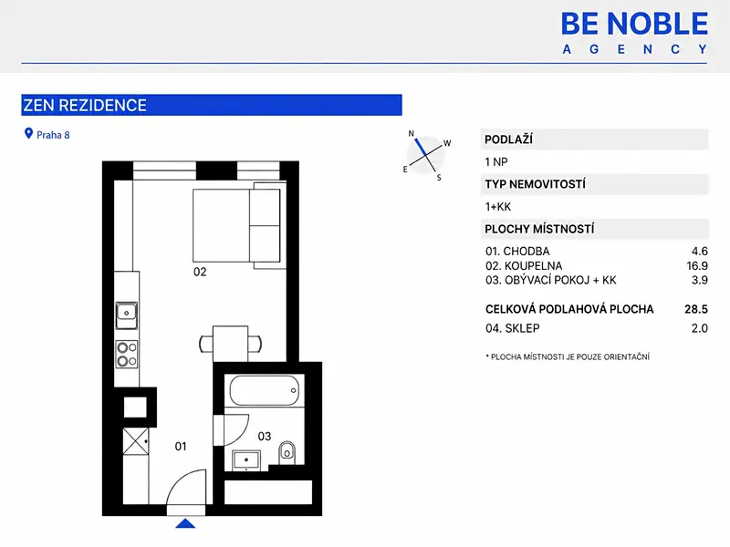 Prodej bytu 1+kk 29 m², Praha – náhled fotky 3