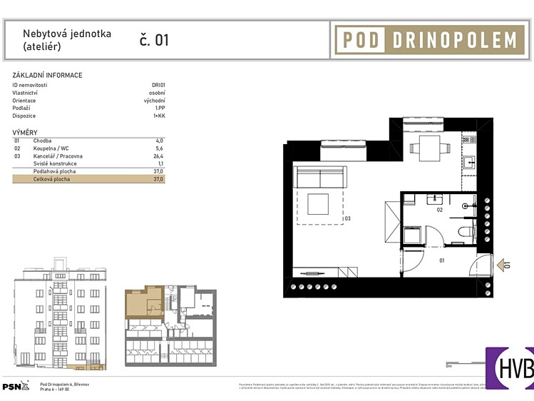 Wohnung 1+kk zum Kauf, 37 m² (6 von 19)