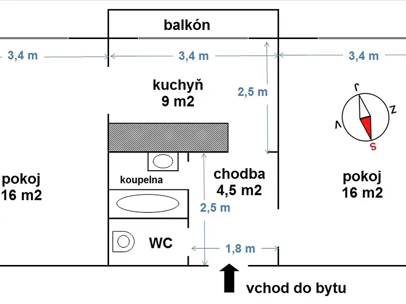 Pronájem bytu 2+1 50 m², Pardubice – náhled fotky 3