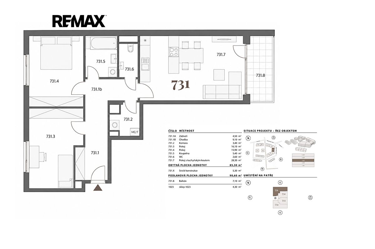 Pronájem bytu 3+kk 90 m² – fotografie 4