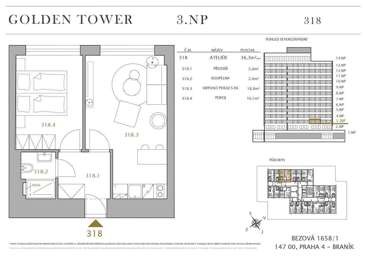Prodej bytu 2+kk 36 m² – fotografie 4