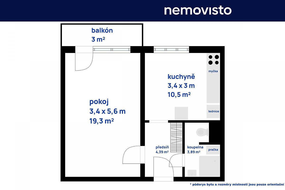 Pronájem bytu 1+1 38 m² – fotografie 4