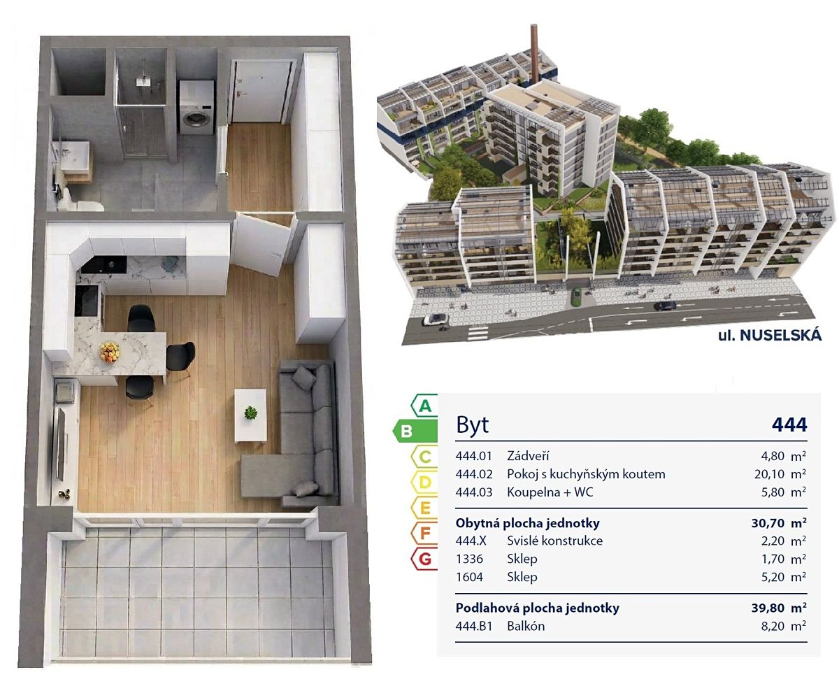 Pronájem bytu 1+kk 33 m² – fotografie 2