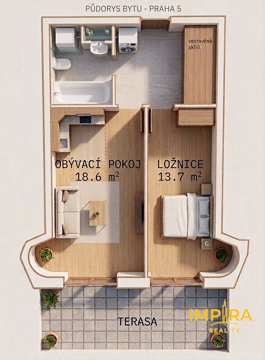 Prodej bytu 2+kk 45 m² – fotografie 3