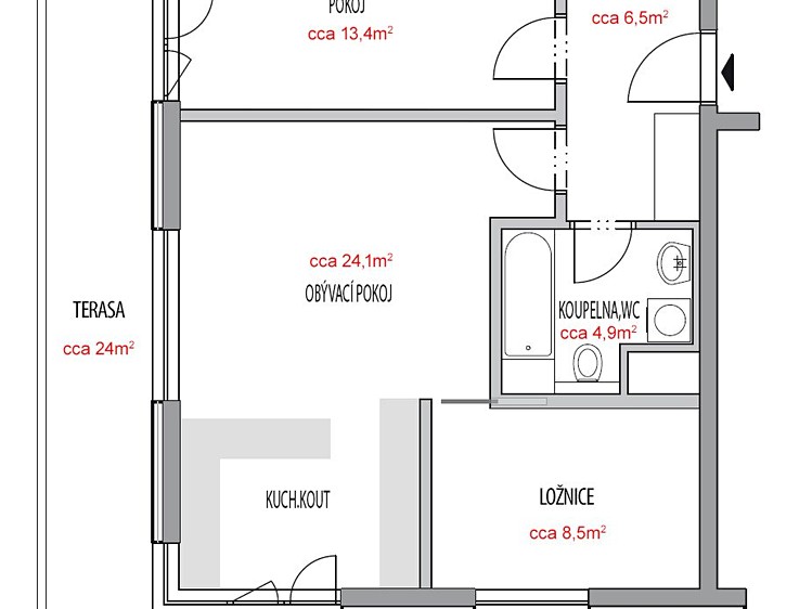 Квартира 3+kk на продаж, 81 м² (4 з 18)