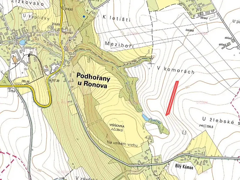 Prodej pole 1986 m², Podhořany u Ronova – náhled fotky 2