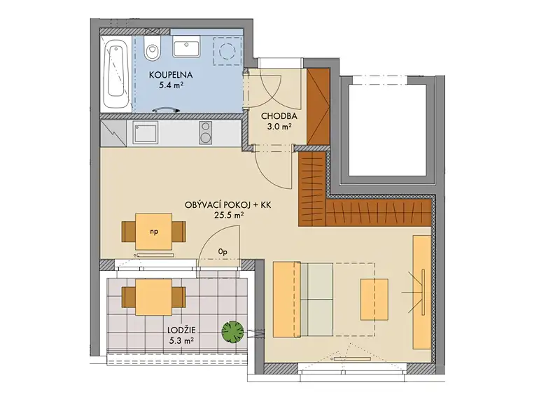 Prodej bytu 1+kk 35 m², Praha – náhled fotky 2