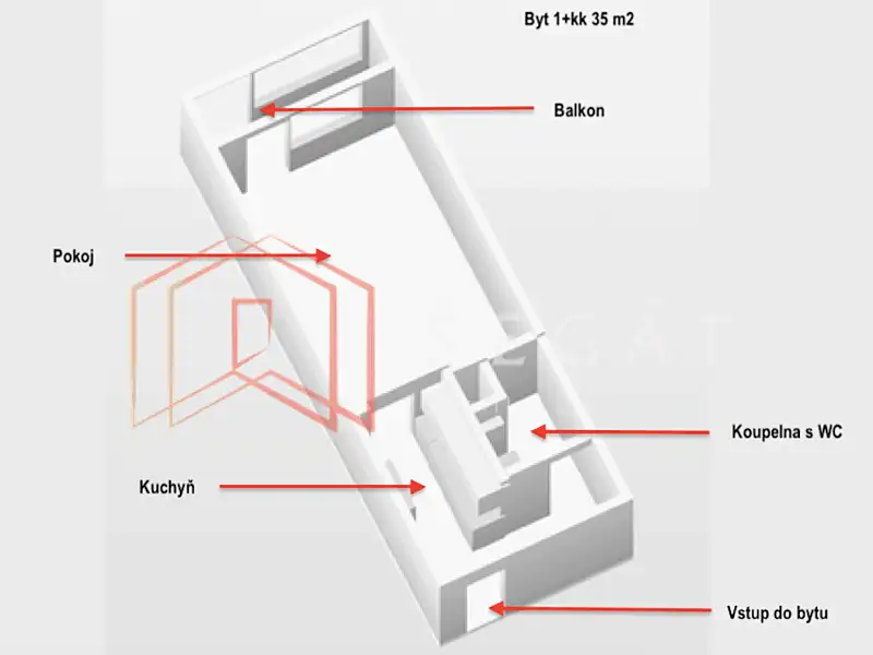 Prodej bytu 1+kk 35 m², Zlín – náhled fotky 3