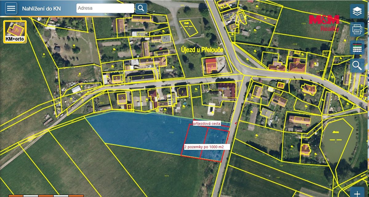 Prodej stavebního pozemku 1000 m² – fotografie 2