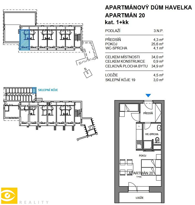 Pronájem bytu 1+kk 35 m² – fotografie 2