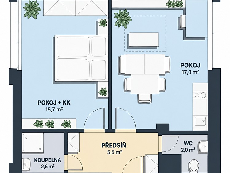 Квартира 2+kk на продаж, 45 м² (12 з 12)