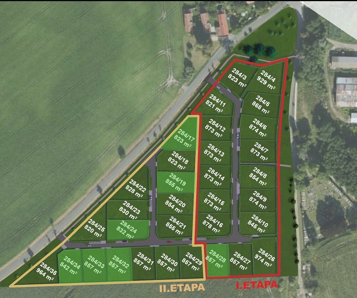Prodej stavebního pozemku 857 m²