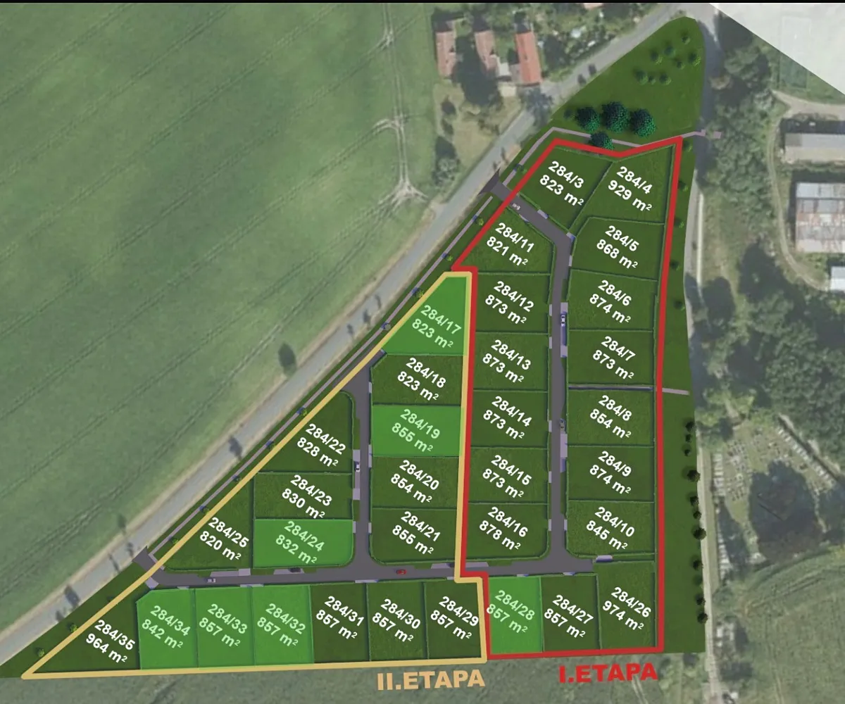 Prodej stavebního pozemku 857 m²