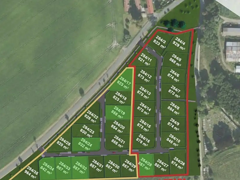 Prodej stavebního pozemku 857 m², Žehuň – náhled fotky 1