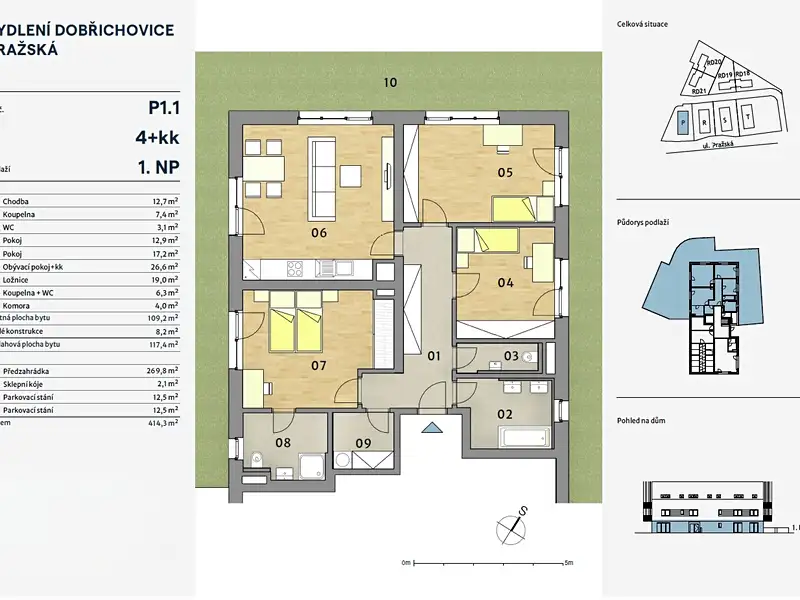 Prodej bytu 4+kk 117 m², Dobřichovice – náhled fotky 2